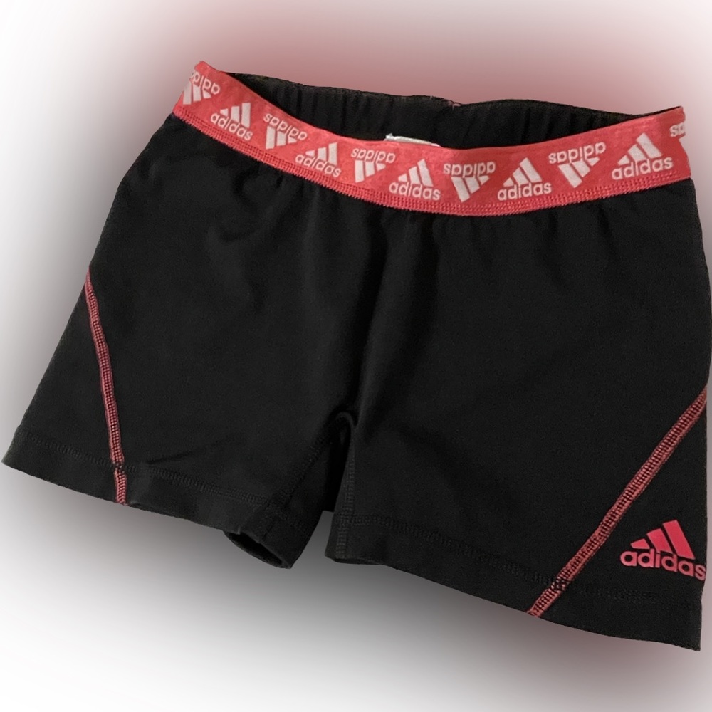 💥 SALE 💥 ADIDAS Size Medium Black & Pink/Coral Color Shorts Excellent Condition - Picture 5 of 9